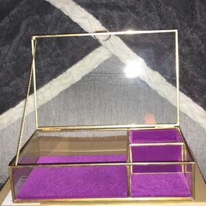 Large Glass Jewelry Box NWT Lowest Price